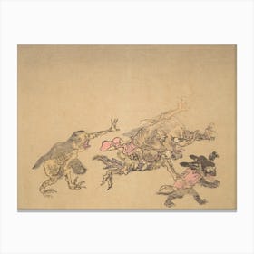 Night Parade of A Hundred Demons Kawanabe Kyosai Vintage Japanese Woodblock Print Yokai 22 Canvas Print