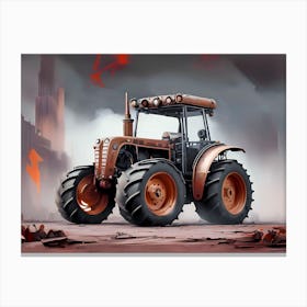 Tractor In A City Canvas Print