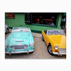 Two Vintage Sports Cars Canvas Print