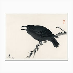 Crow, Kōno Bairei Canvas Print