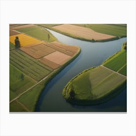 Aerial View Of A Rural Landscape Canvas Print