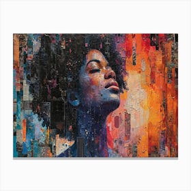 Colorful Chronicles: Abstract Narratives of History and Resilience. Portrait Of A Woman 2 Canvas Print