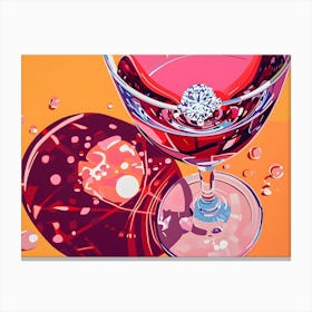 Wine Glass With Diamond Canvas Print