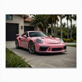 Pink Porsche 911 Gts Canvas Print