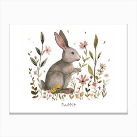 Little Floral Rabbit 4 Poster Canvas Print