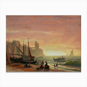 Fishing, Albert Bierstadt Canvas Print