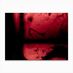 Closeup Of Red Light In A Old Glass Lamp Canvas Print