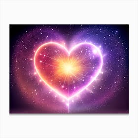 A Colorful Glowing Heart On A Dark Background Horizontal Composition 70 Canvas Print