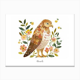 Little Floral Hawk 1 Poster Canvas Print