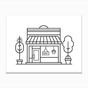 Shop Storefront Vector Illustration Canvas Print