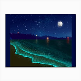 Beach At Night Canvas Print