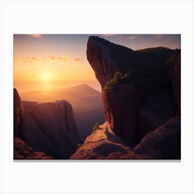 Sunset From The Cliff Canvas Print