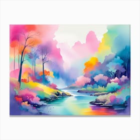 Rainbow Landscape Painting Canvas Print