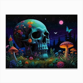 Skull In The Forest Canvas Print