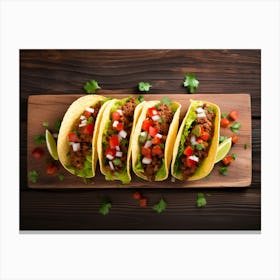 Tacos On A Wooden Board 11 Canvas Print