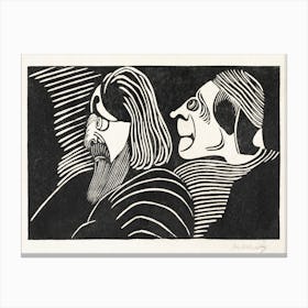 Two Male Heads (1918), Samuel Jessurun Canvas Print