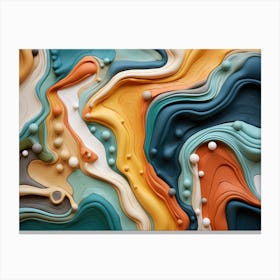 Abstract Abstract Painting. Sculpting Simplicity: Abstract Natural Order in Polymer Clay. Canvas Print