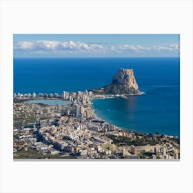 Aerial view of Calpe and Peñón de Ifach Canvas Print