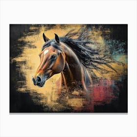 Horse Animal Abstract Painting Canvas Print