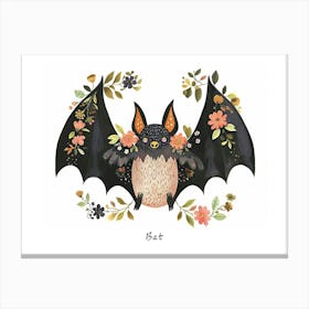 Little Floral Bat 4 Poster Canvas Print