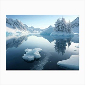 Icy Covered Lake Canvas Print