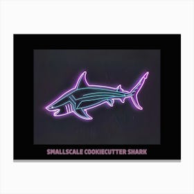 Neon Pink Purple Smallscale Cookiecutter Shark Poster 1 Canvas Print