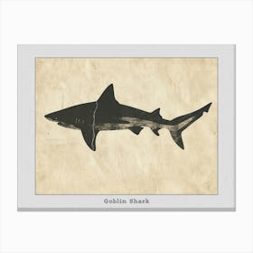 Goblin Shark Silhouette 3 Poster Canvas Print