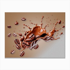 Coffee Splash On Transparent Background Canvas Print