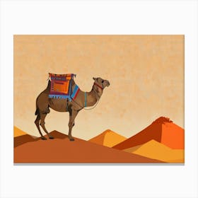 Camel In The Desert 11 Canvas Print