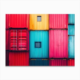 Colorful Shipping Containers Canvas Print