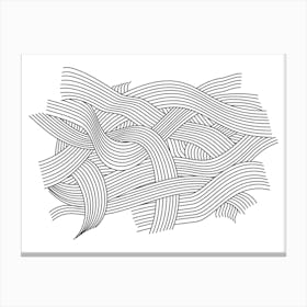 Black And White Abstract Swirl Lines Canvas Print