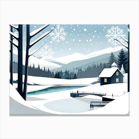 Christmas snow vector art Canvas Print