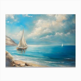 Sailboat On The Sea Canvas Print