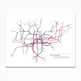 Exercise Tube Map Canvas Print