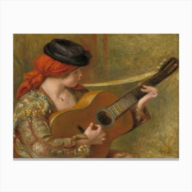 Young Spanish Woman With A Guitar (1898), Pierre Auguste Renoir Canvas Print