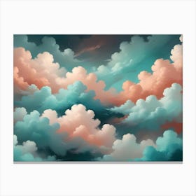 Abstract Image Of A Sky Filled With Clouds In Shades Of Blue And Orange Canvas Print