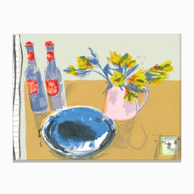 Spanish Beer & Flowers Canvas Print