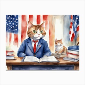 President Miaow With Little Miaow Miaow Canvas Print