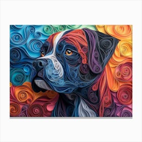 Mastiff Paper Quilling Dog Portrait II Canvas Print