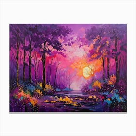 Beautiful Purple Rain In The Woods (Acrylic) Canvas Print