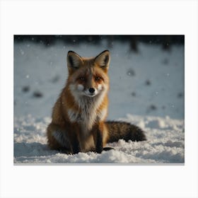 Fox In The Snow Canvas Print