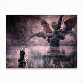 Inferno Canto 34, Satan in the Frozen Lake - Alberto Zardo, c.1920 Remastered HD Canvas Print