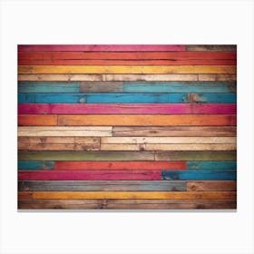 Colorful Wood Planks 2 Canvas Print