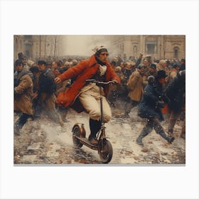 Napoleon's Electric Ride: A Contemporary Collision of Power and Nonchalance Canvas Print