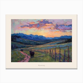 Western Sunset Landscapes Wyoming 3 Poster Canvas Print