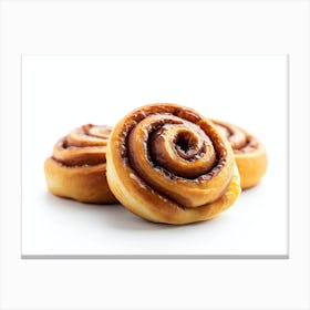 Cinnamon Buns Isolated On White Canvas Print