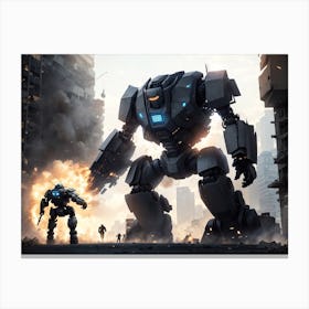 Robots Vs Robots Canvas Print