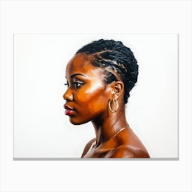 Side Profile Of Beautiful Woman Oil Painting 161 Canvas Print