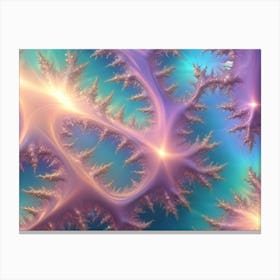 Abstract Digital Art With A Glowing, Geometric Pattern In Shades Of Pink, Blue, And Orange, Resembling A Cosmic Scene Or Nebula Canvas Print