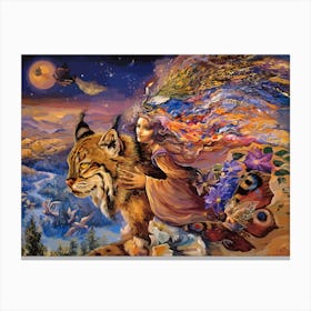 Fantasy Wonderland Painting Low Poly Art Canvas Print